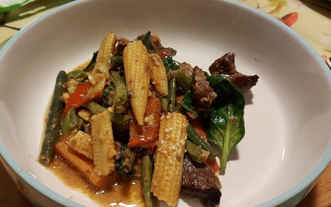 Protected: Chilli Peanut Beef with Red Peppers, Sweetcorn and Spring Onion